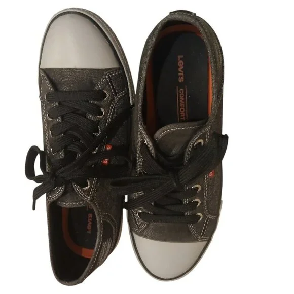 LEVI'S "Comfort" Gray & Black Canvas Sneakers Size 8 - NWOT - Picture 6 of 14